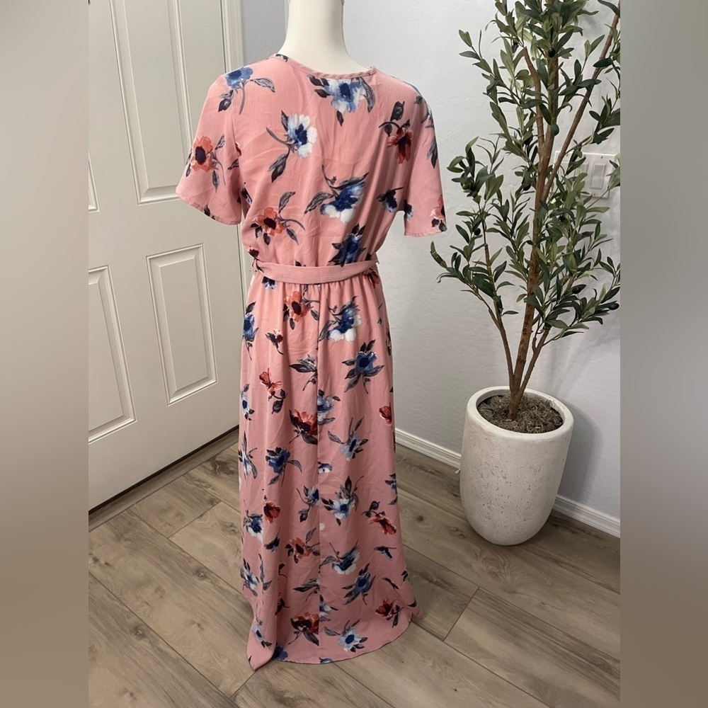 Pink Floral High Low Dress - Picture 2 of 6